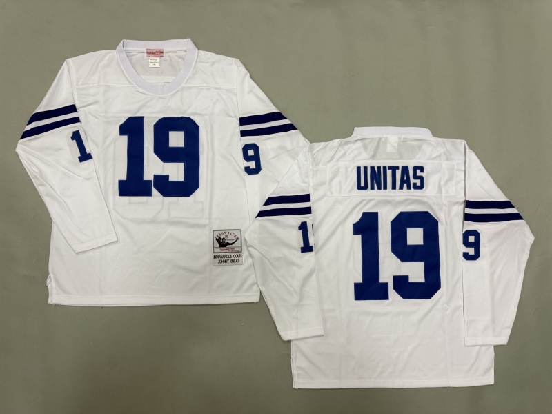 Men 2025 Indianapolis Colts #19 Unitas white Throwback Limited NFL Jersey style 004